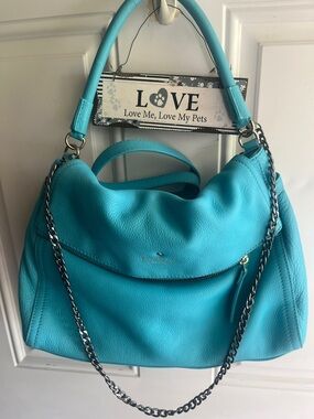 Kate Spade Turquoise rich Pebbled Leather Shoulder or crossbody Bag NWT